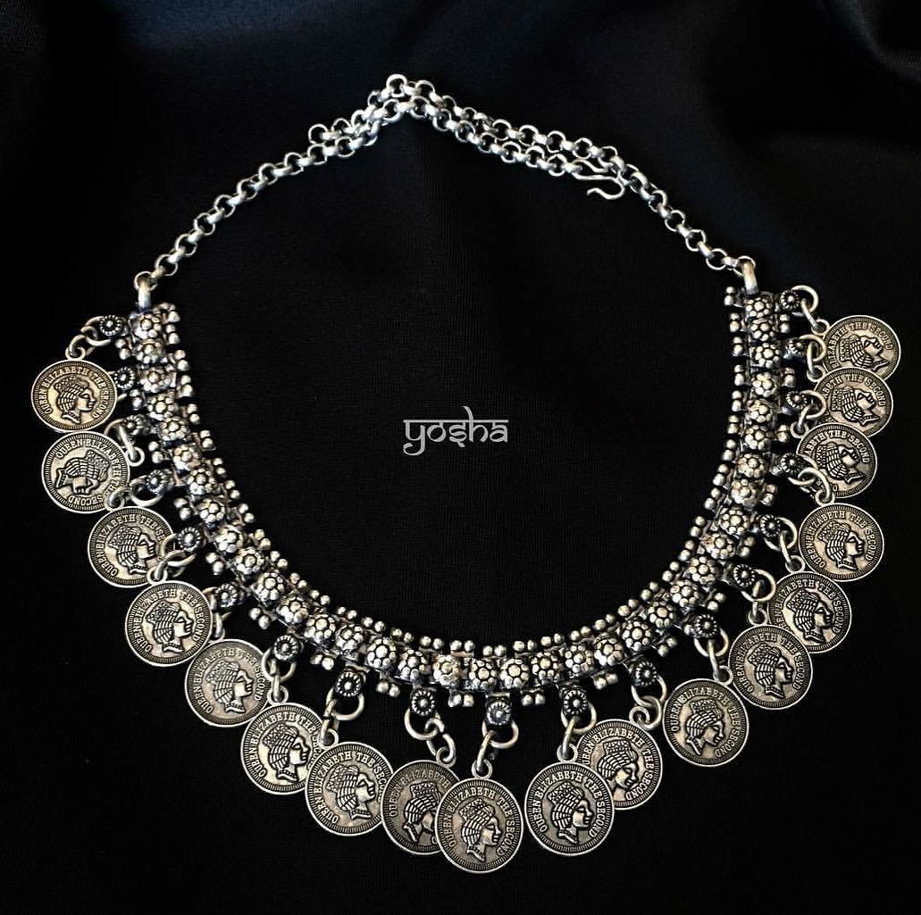German Silver Coin Necklace From Yosha Creationz