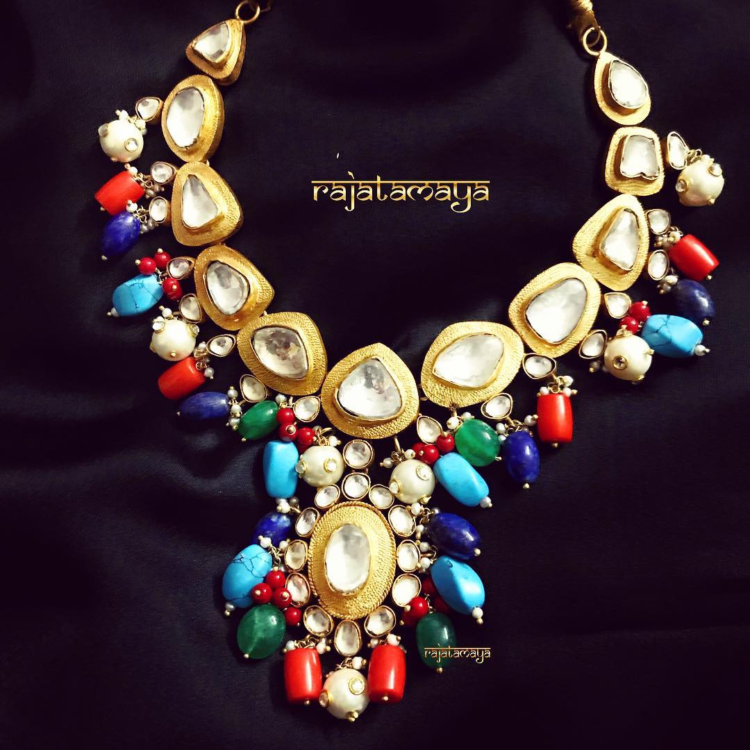Silver Handmade Polki Necklace From Rajatmaya