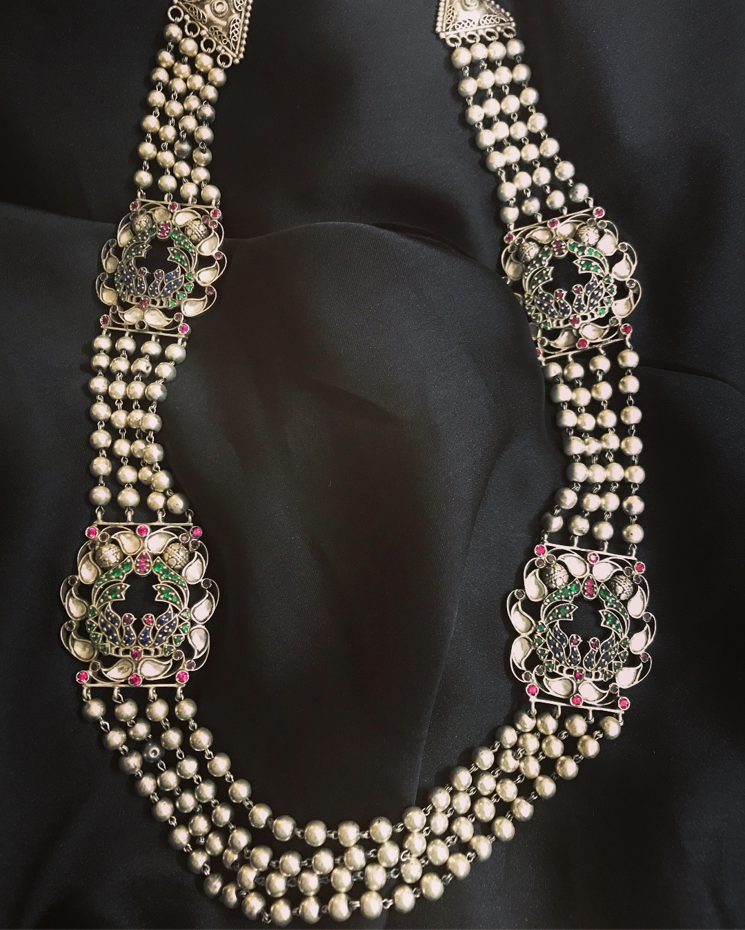 Stylish Kundan Beads Necklace From Rajatmaya