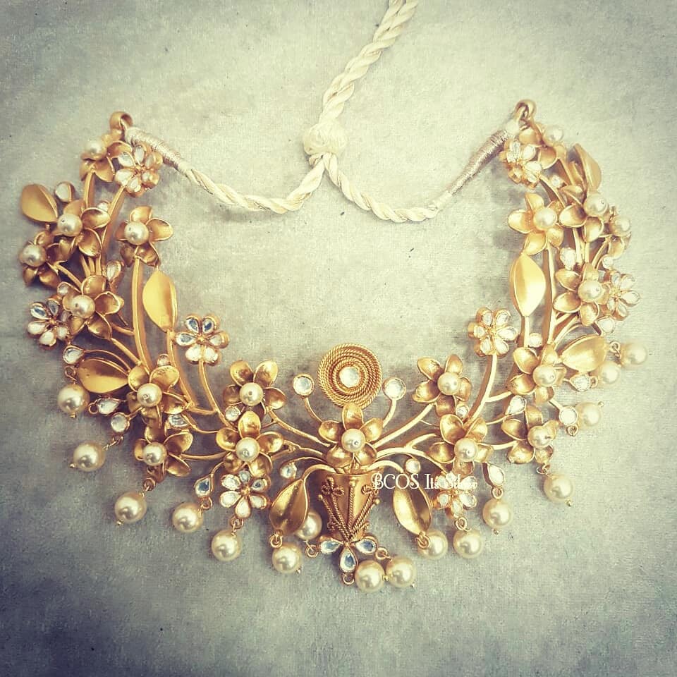 Unique Handmade Silver gold Plated Necklace From Bcos Its Silver