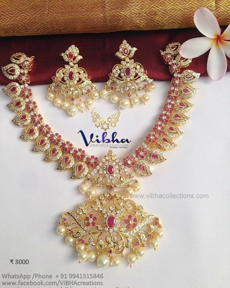 Beautiful Ruby Stone Necklace From Vibha Creations