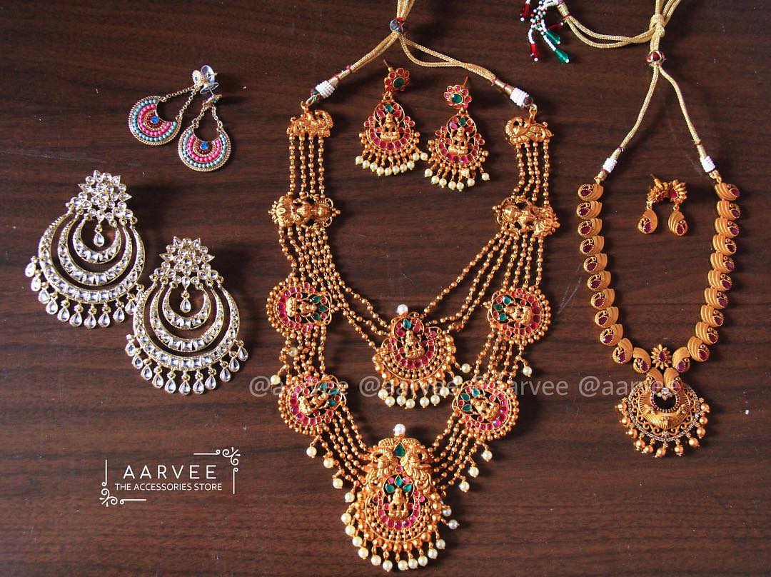 Multilayered Necklace Set From Aarvee Chennai