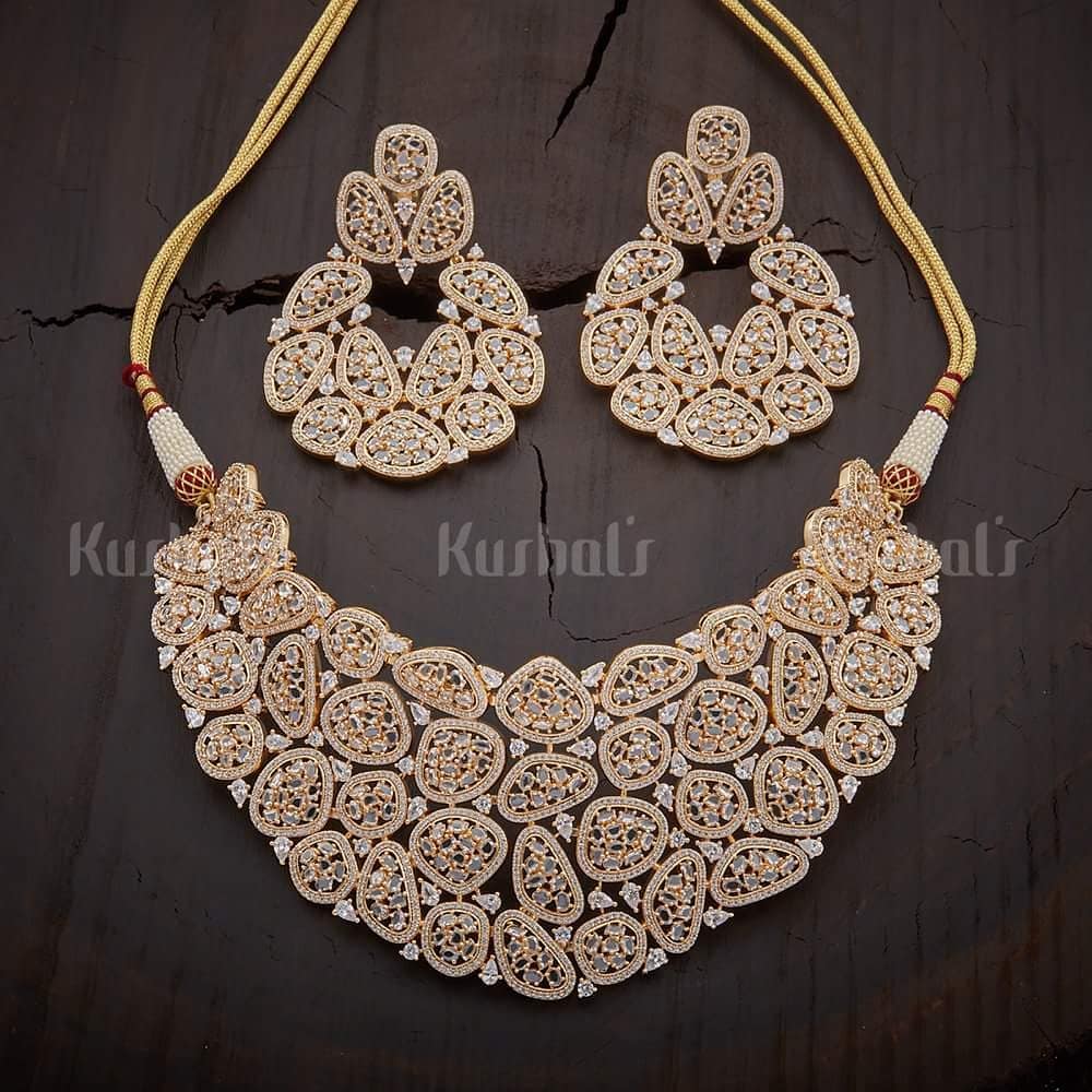 Sparkling Necklace Set From Kushal's Fashion Jewellery