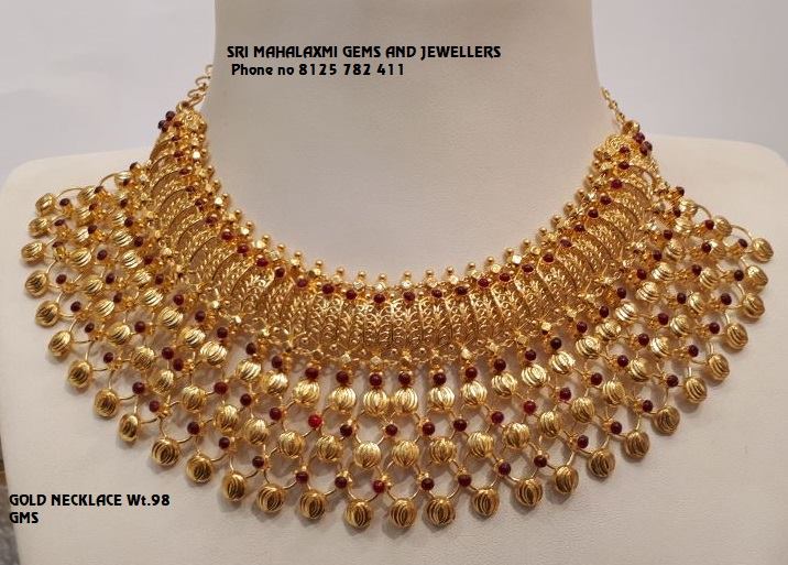 Stuuning Gold Choker From Mahalakshmi Jewellers