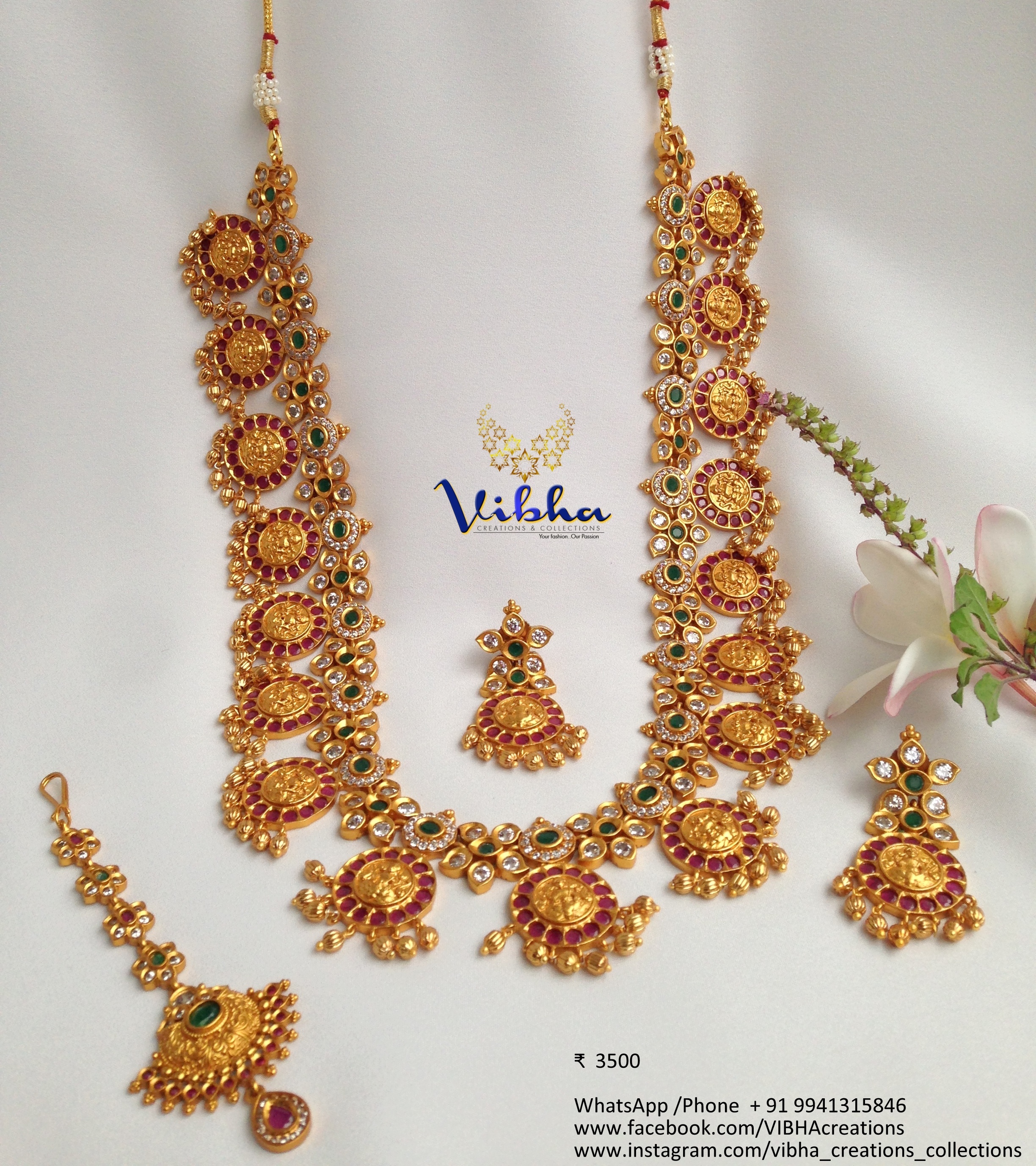 Classic Long Necklace Set From Vibha Creations