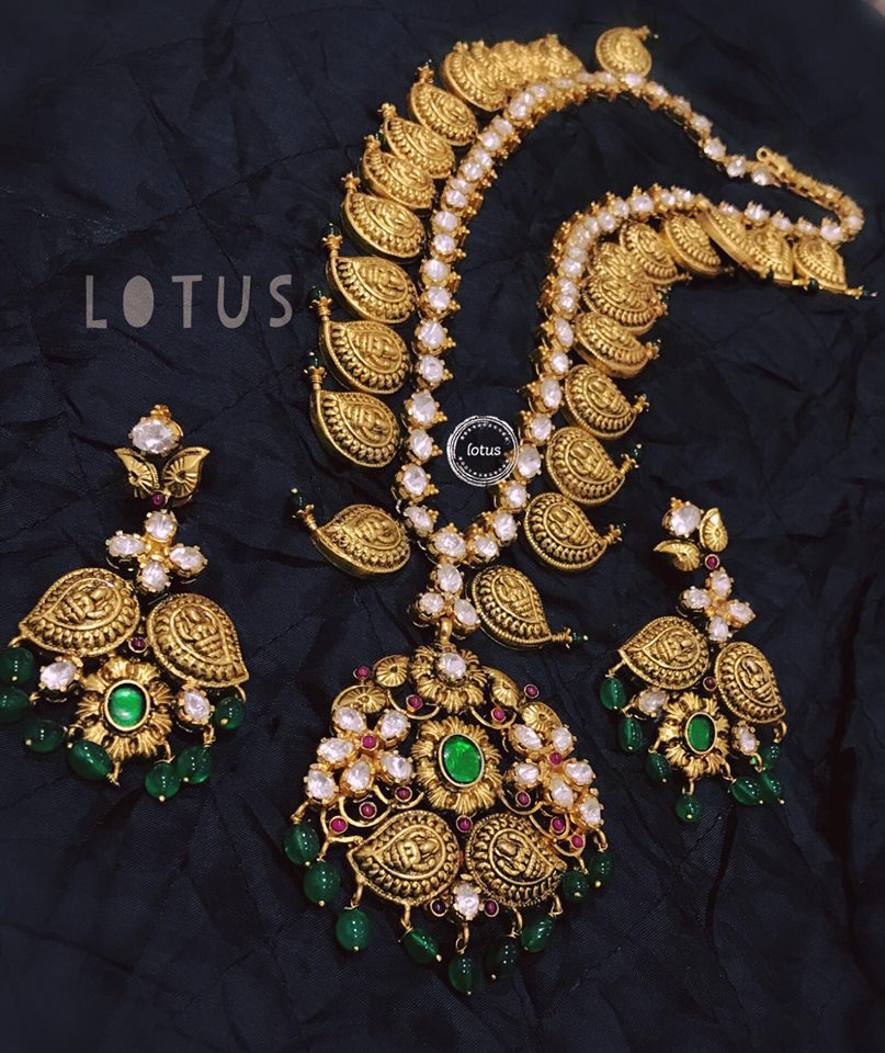 Royal Lakshmi-Long Necklace From Gold Lotus Silver Jewelleries
