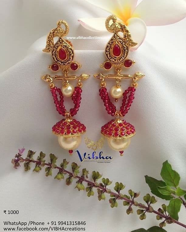 Unique Peacock Earring From Vibha Creations