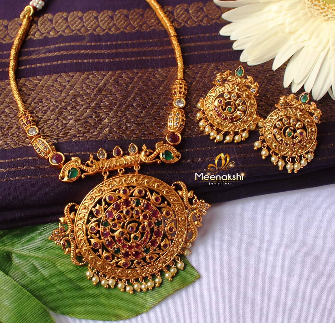 Simple Cute Necklace From Meenakshi Jewellers