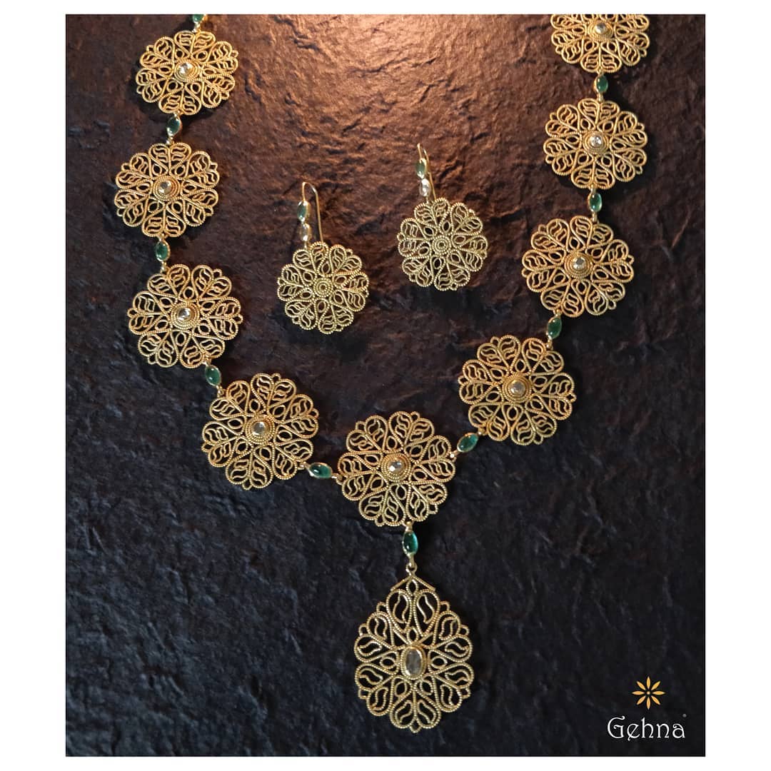 Trendy Gold Necklace From Gehna India
