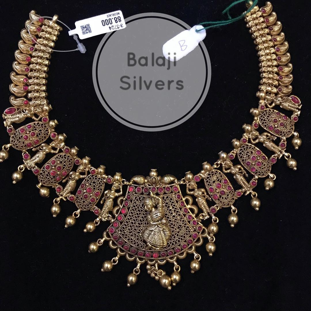 Artistic Silver Necklace From Balaji Silvers