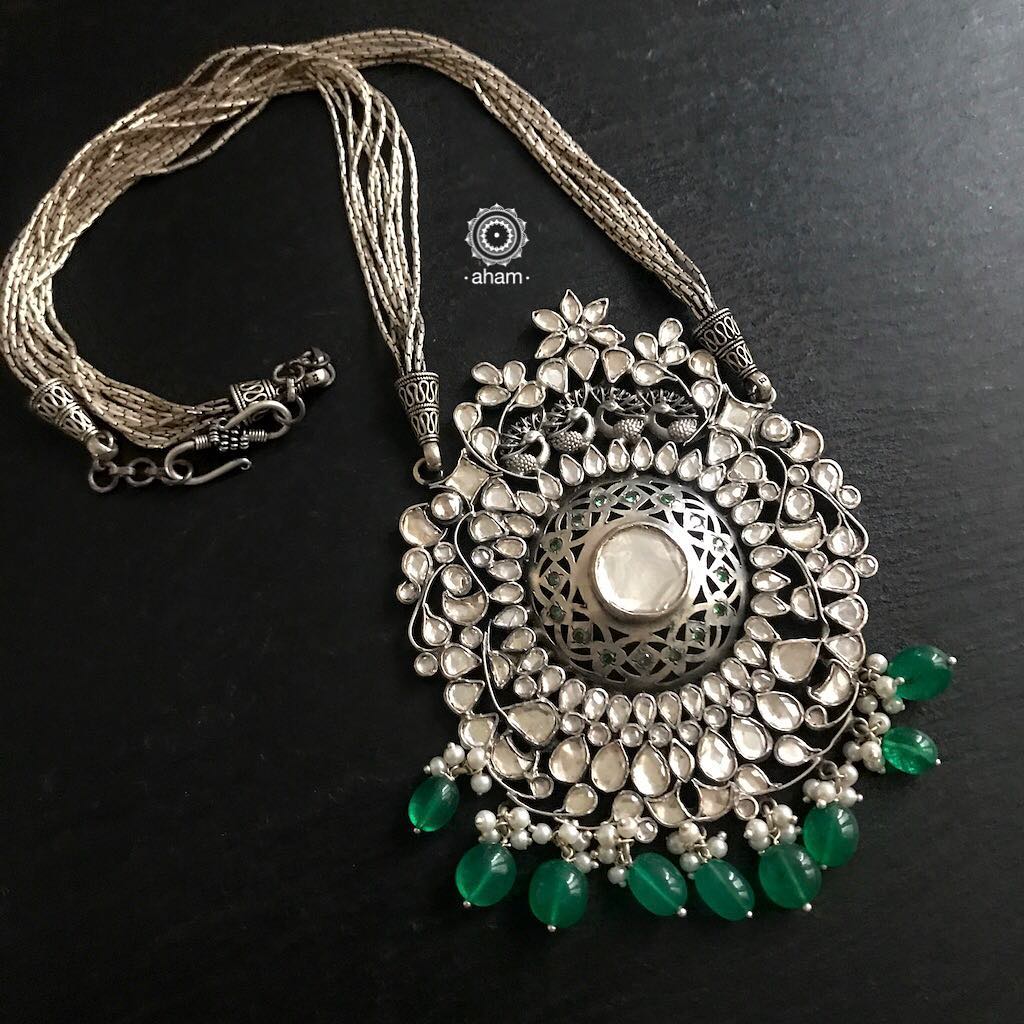 Stunning Kundan Neckpiece With Green Beads From Aham