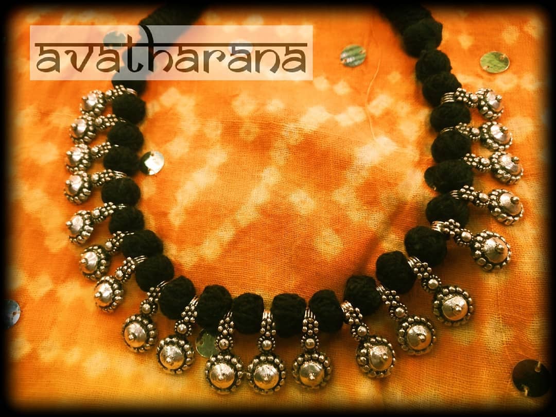Beautiful Black Thread Necklace From Avantharana