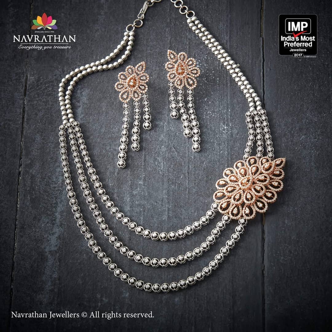 Decorative Diamond Necklace From Navrathan