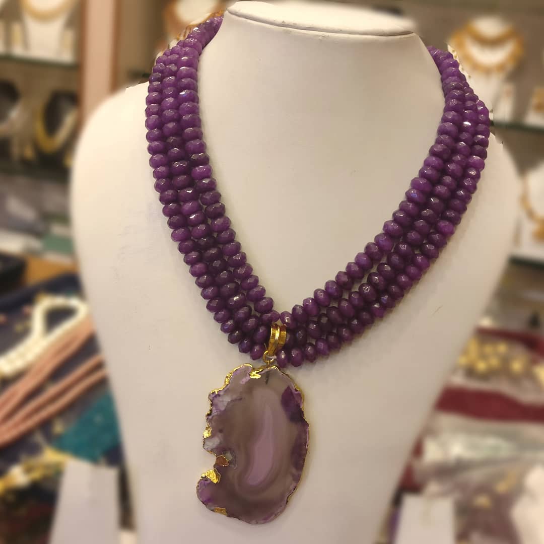 Beautiful Purple Layered Necklace From Rimli Boutique