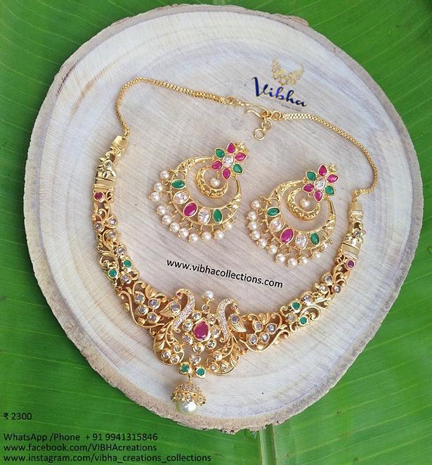 Gorgeous Uncut Multi Stone Necklace Vibha Creations