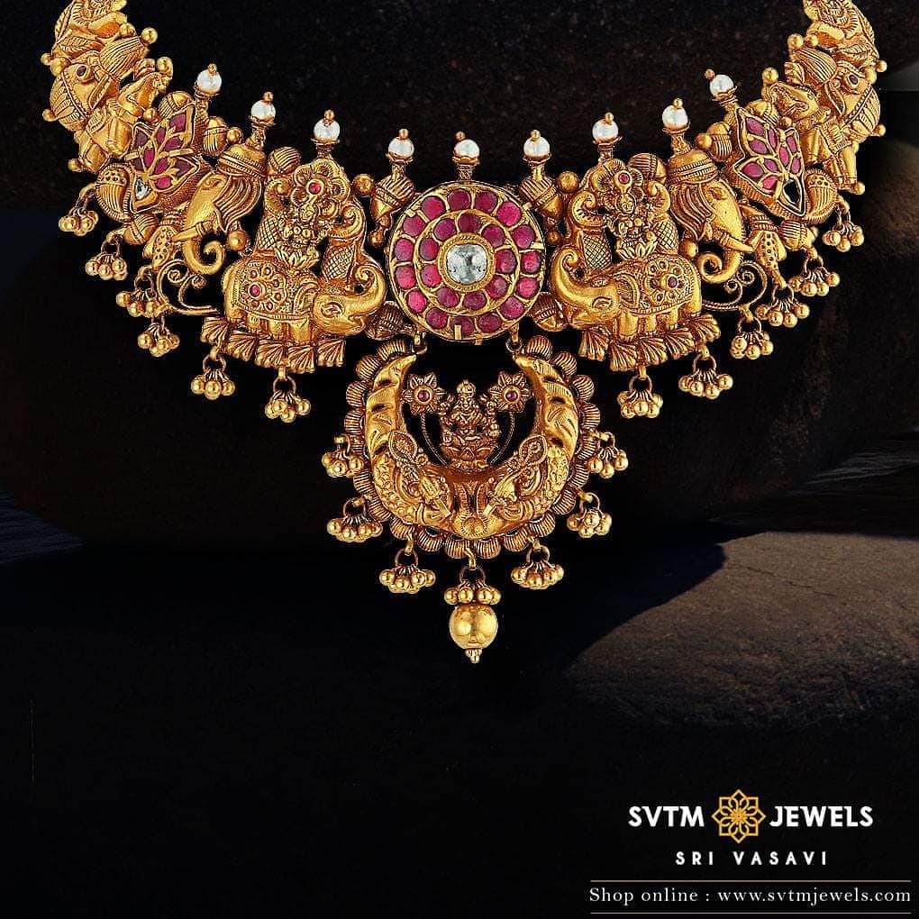 Gorgeous Gold Lakshmi Necklace From SVTM