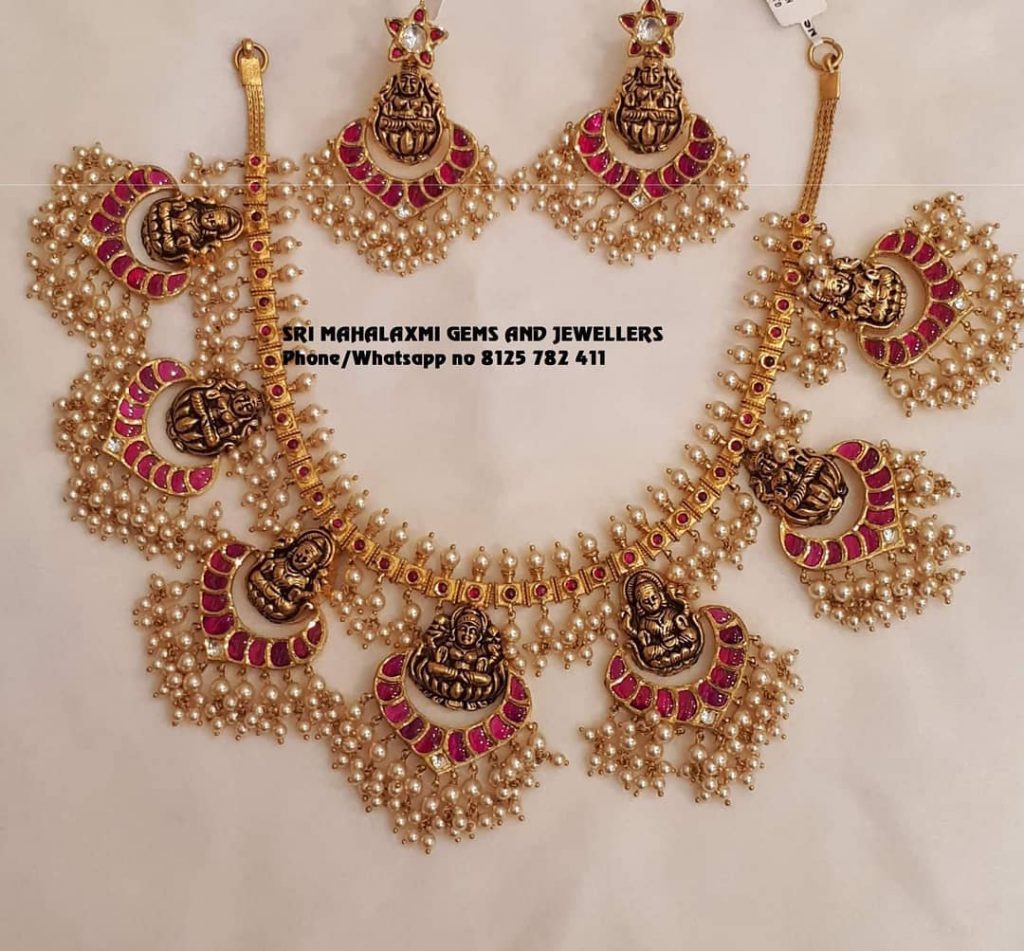 Attractive Gold Necklace From Sri Mahalakshmi Gems And Jewels