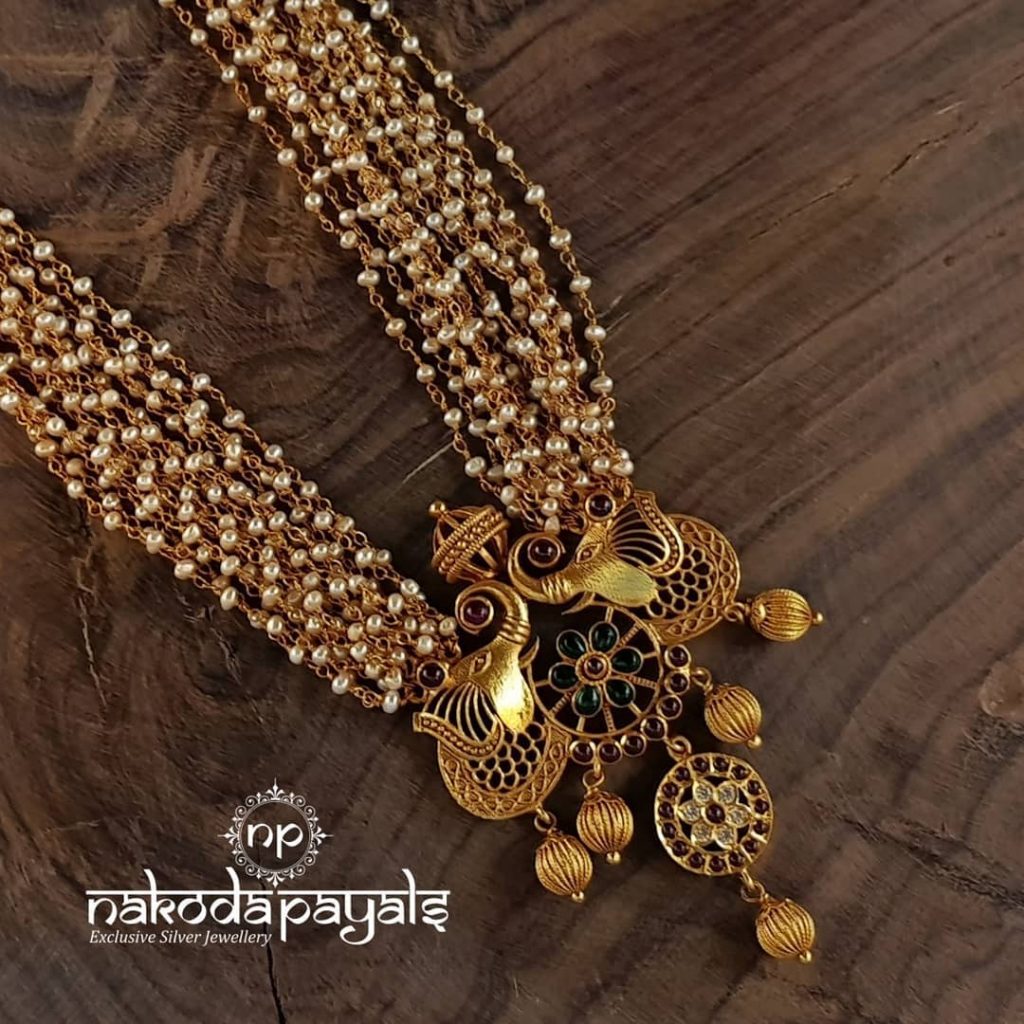 Gorgeous Gold Plated Silver Necklace From Nakodapayals
