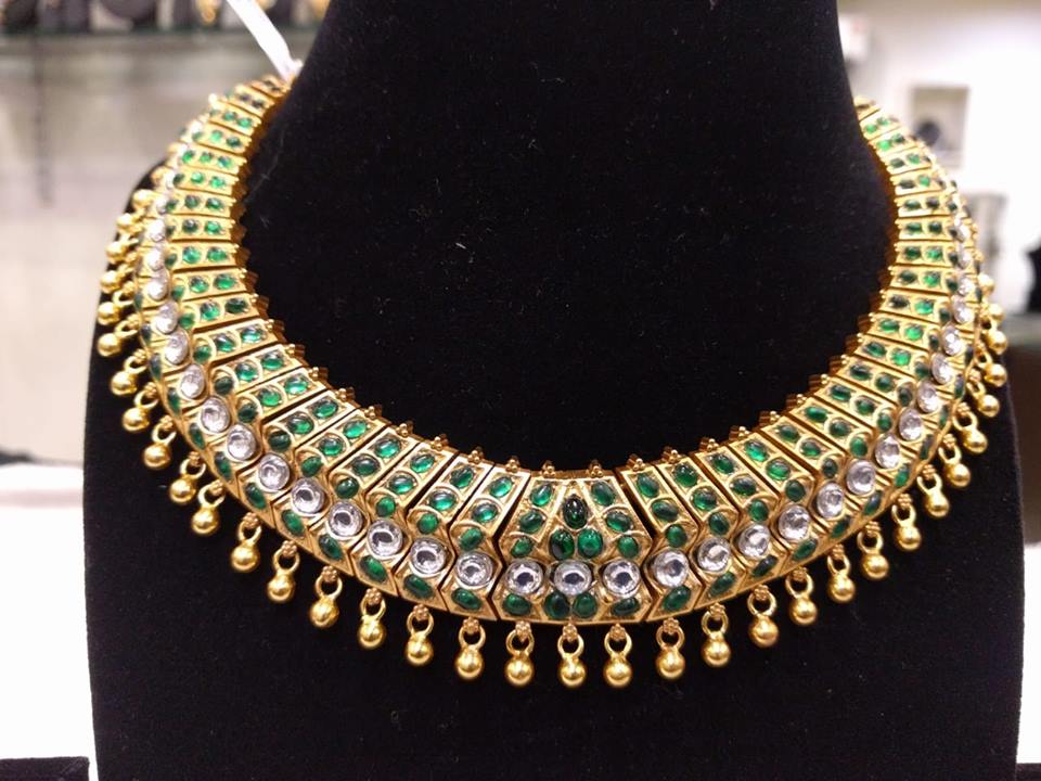 Grand Gold Plated Silver Choker From Samskruhi Jewellers