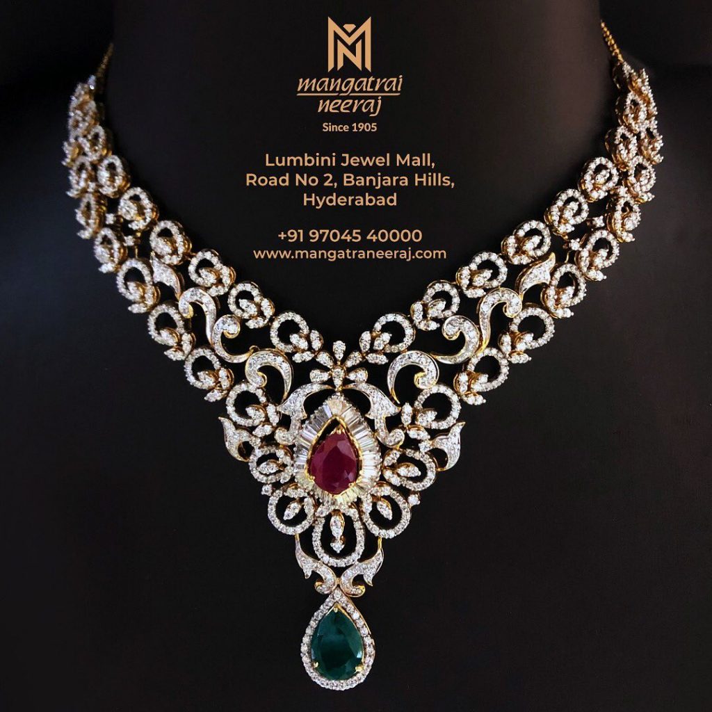 Classic Diamond Necklace From Mangatrai Neeraj