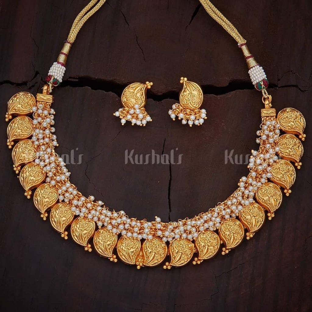 Fashionable Mango Necklace Set From Kushals Fashion Jewellery