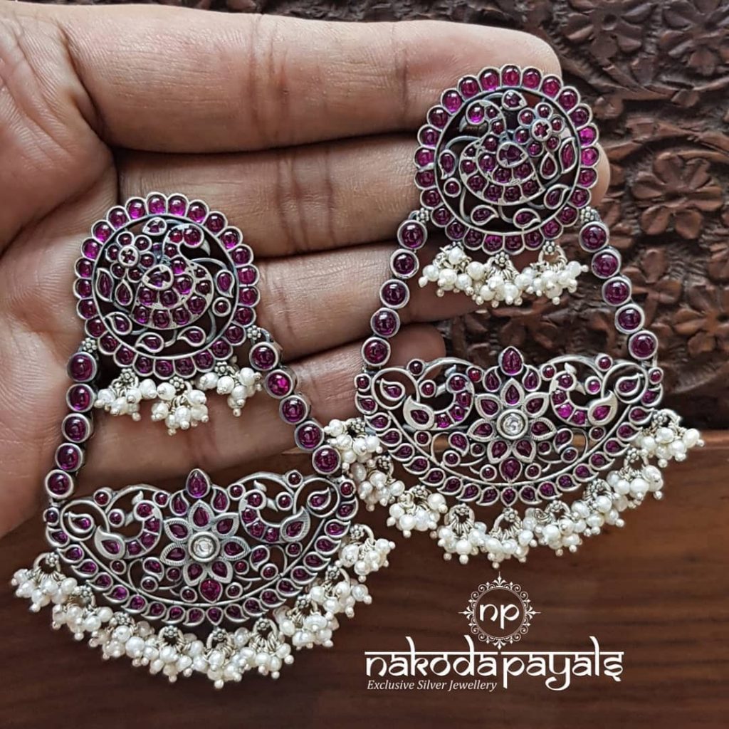 Pretty Silver Earrings From Nakoda Payals