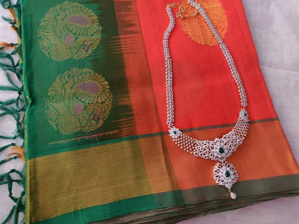 Attractive Silver Necklace From Madhura Boutique