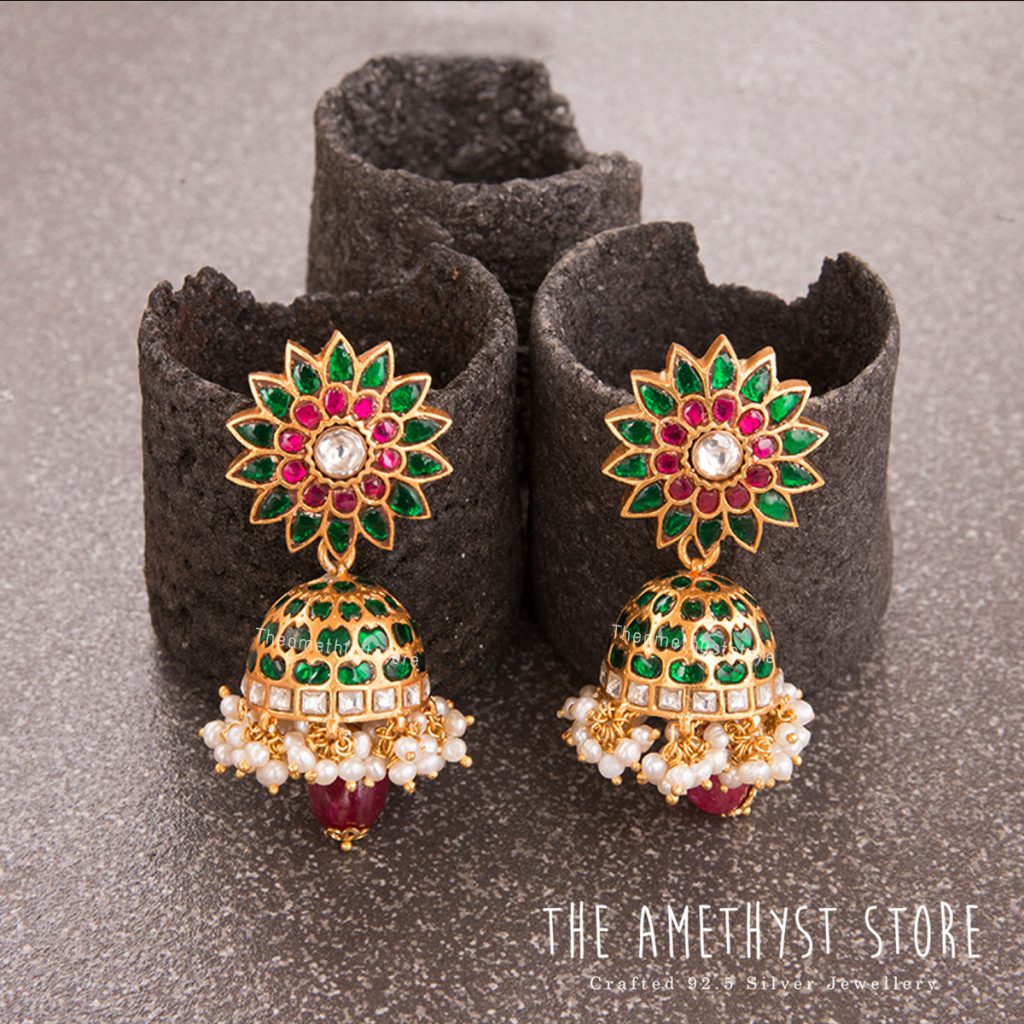 Beautiful Silver Jhumkas From The Amethyst Store