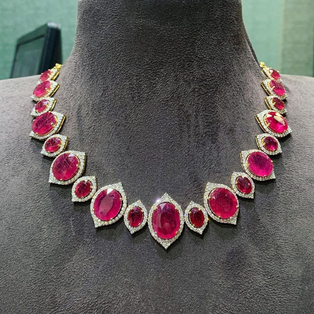 Charming Diamond Necklace From P Satyanarayan And Sons