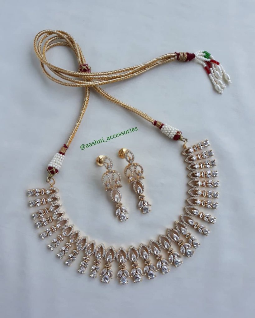 Classic Stone Neckalce And Earrings From Aashni Accessories