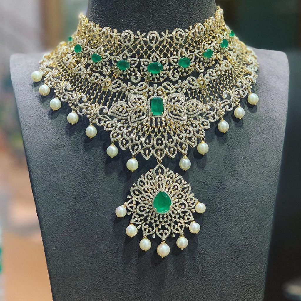 Classy Royal Diamond Necklace From P Satyanarayan And Sons