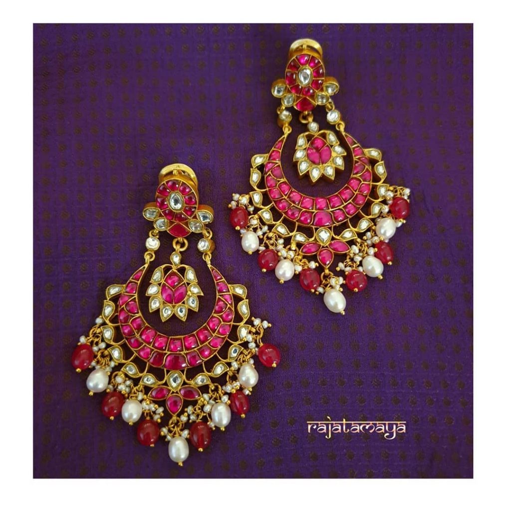 Stunning Kundan Earrings From Rajatamaya