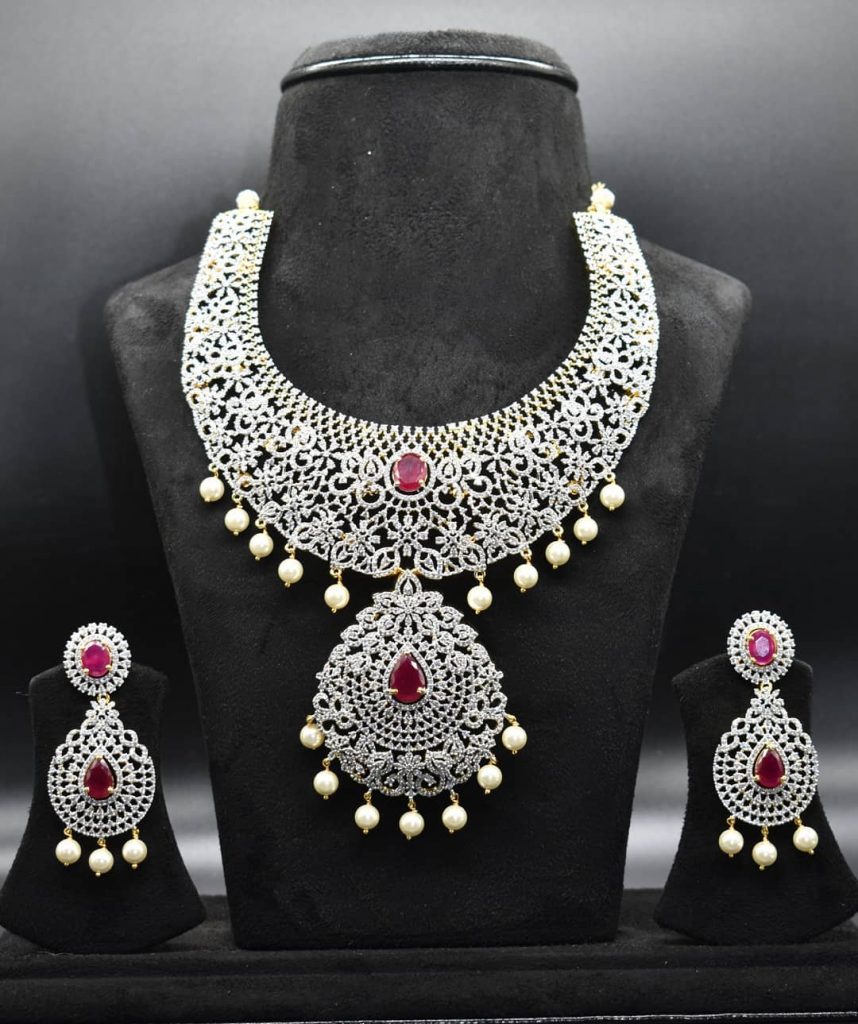 Amazing American Diamond Necklace Set From ASP Fashion Jewellery