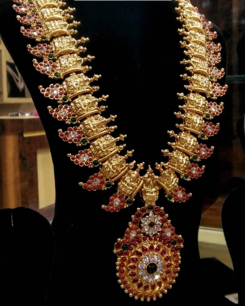 Beautiful Gold Long Necklace From Swarnaprabhu