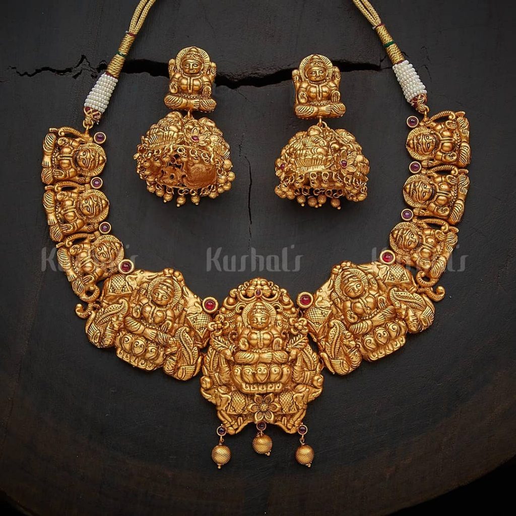 Elegant Temple Necklace Set From Kushal's Fashion Jewellery