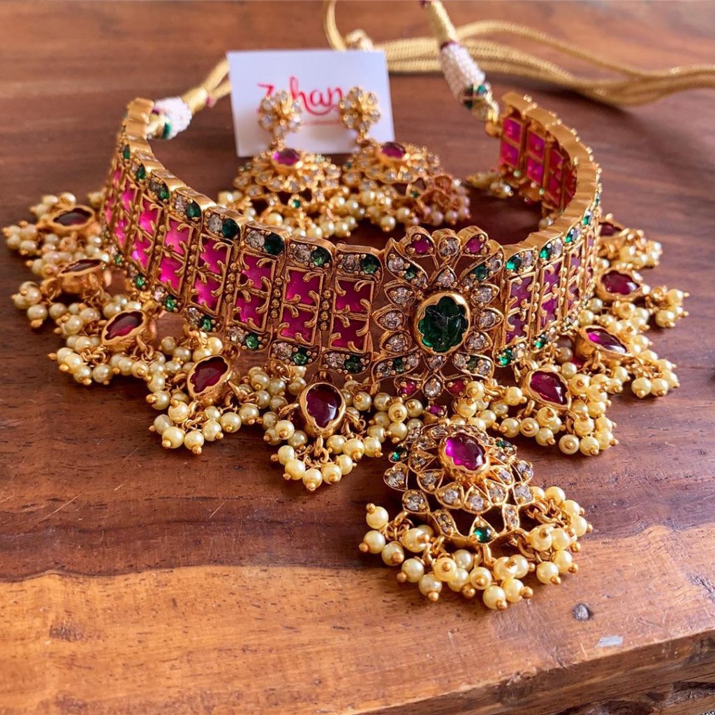 Stunning Choker Necklace Set From Zahana