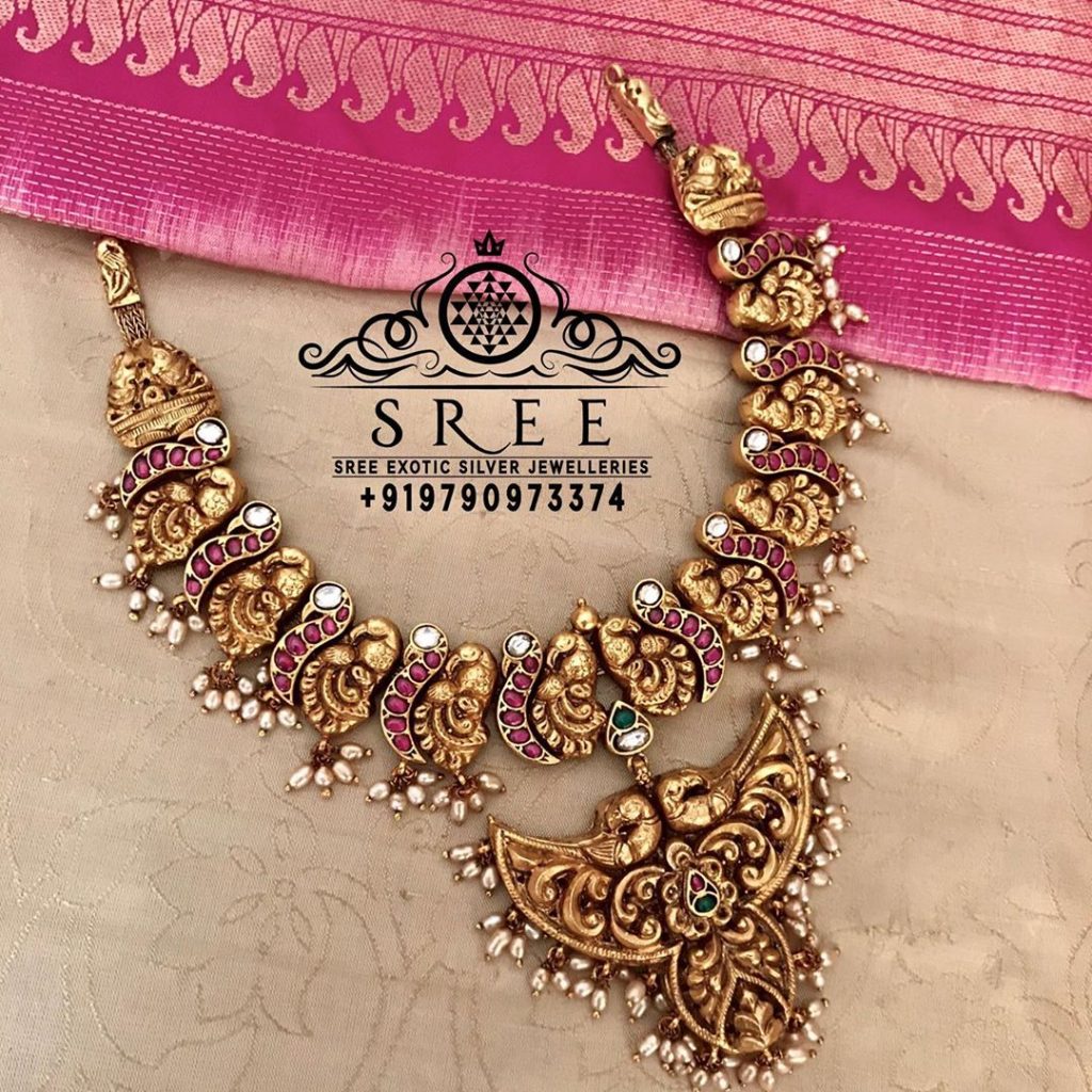 Stylish Silver Necklace From Sree Exotic Silver Jewelleries