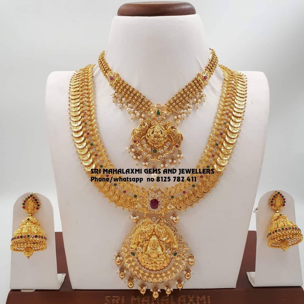 Delightful Gold Necklace Set From Sri Mahalakshmi Gems And Jewellers