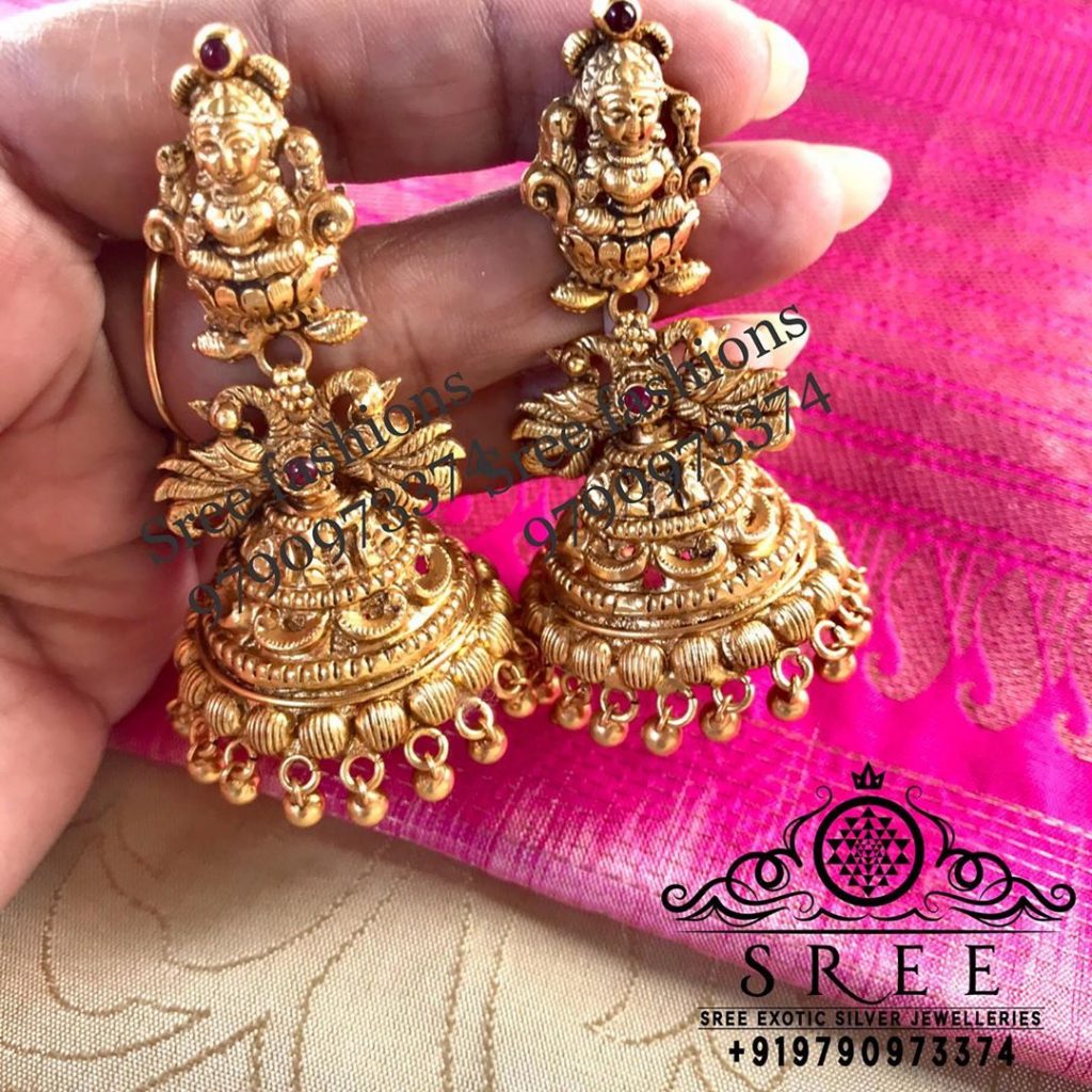 Eye Catching Silver Jhumkas From Sree Exotic Silver Jewelleries