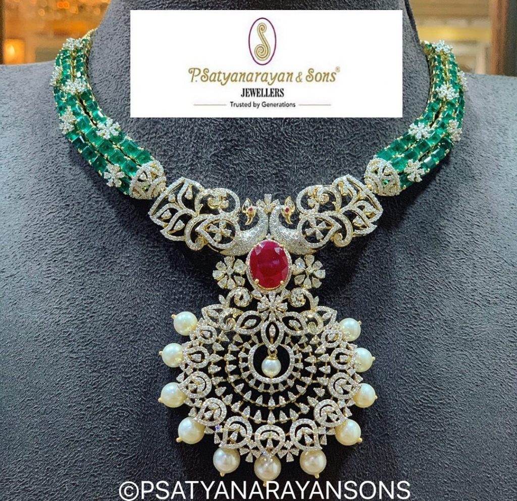 Gorgeous Diamond Necklace From P Satyanarayan Sons