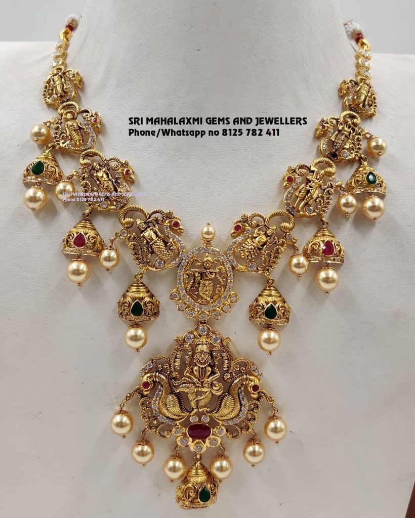 Traditional Gold Necklace From Sri Mahalakshmi Gems And Jewellers