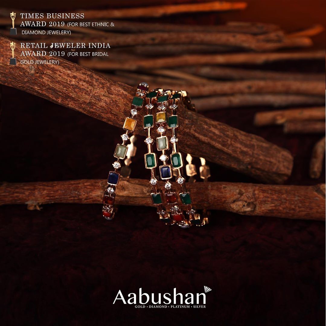 Colourful Diamond Bangles From Aabushan Jewellery