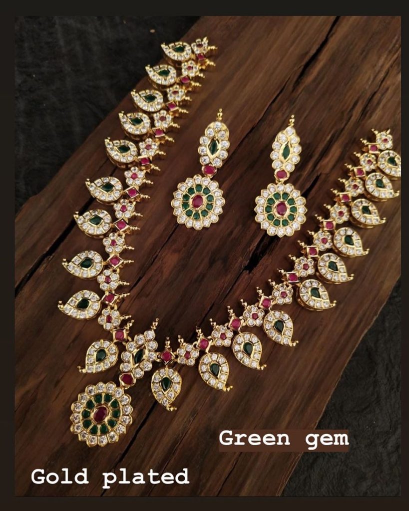 Classic Gold Plated Necklace Set From Green Gem Jewels