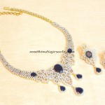 Artificial American Diamond and Sapphire stone necklace set