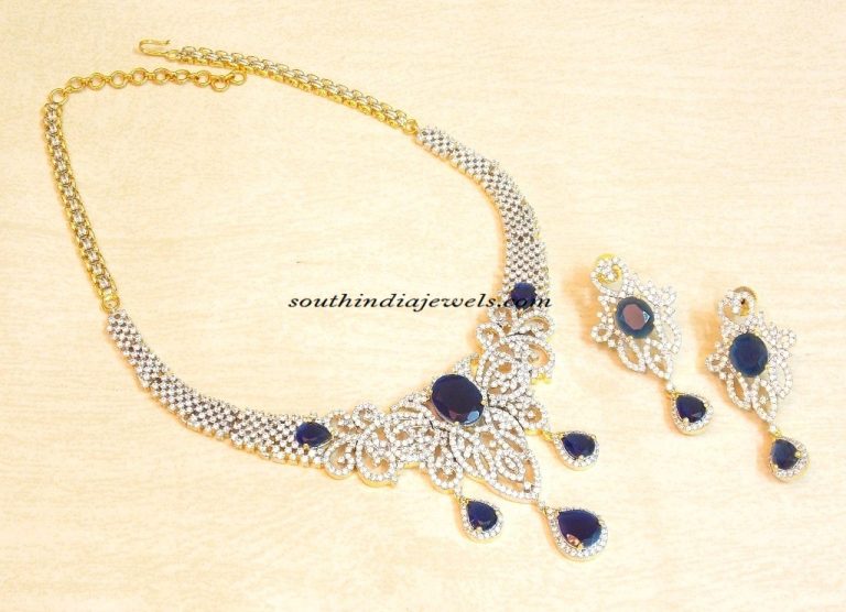 Artificial american diamond necklace set