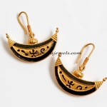 Designer boat shaped gold earrings