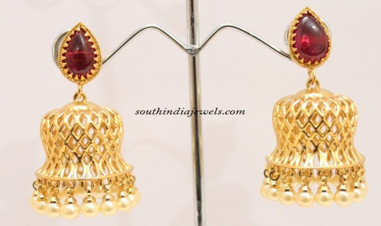 Kemp Jhumka with pearls