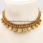 Elegant Temple Jewellery necklace studded with rubies