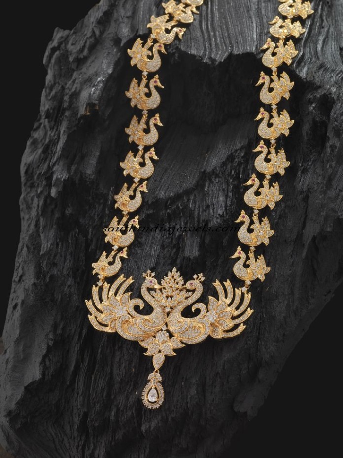 Latest Antique Nakshi Long Haram design - South India Jewels