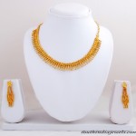 Traditional 22K gold necklace set with earrings